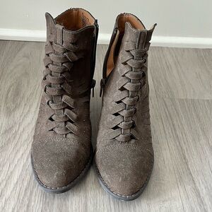 Brown Lace-Up Ankle Boots